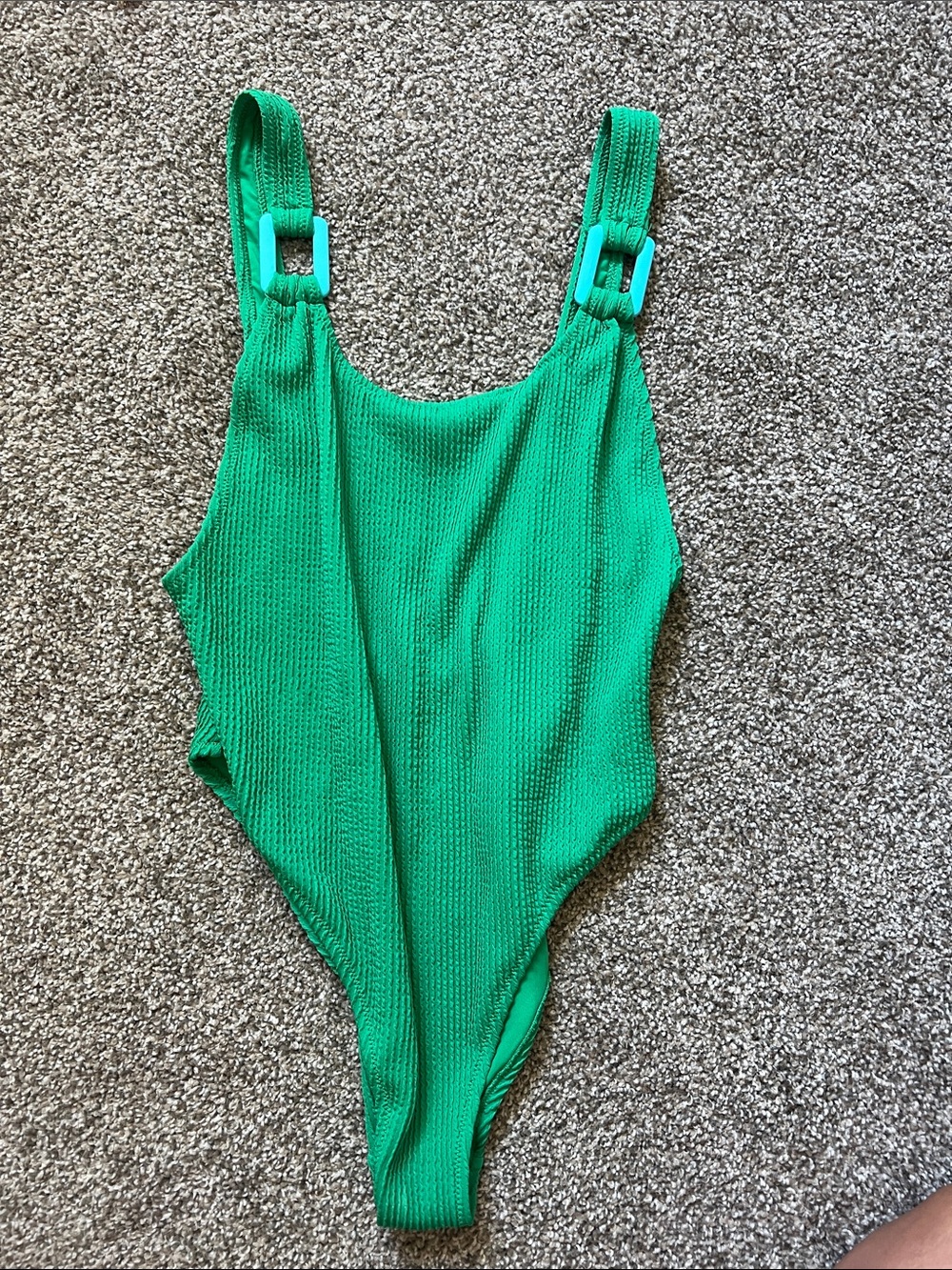 aerie Green Textured One-Piece Swimsuit